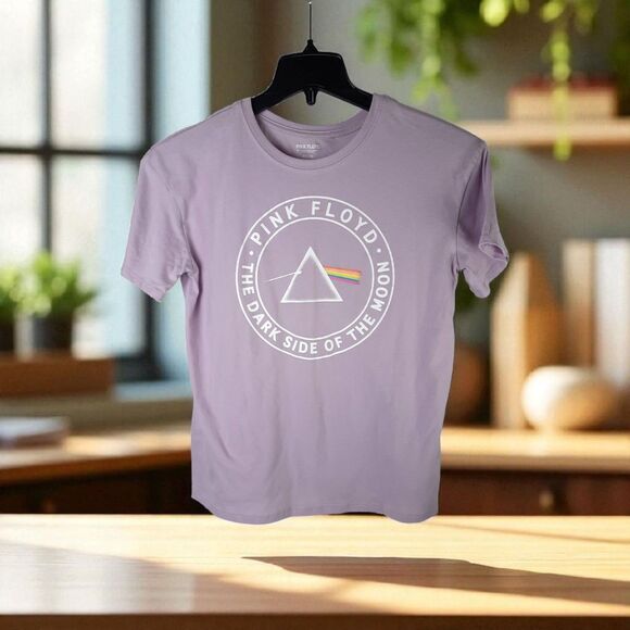 Pink Floyd Women's XXL Crop Top  Light Purple Logo Short Sleeve T-Shirt - Picture 2 of 5